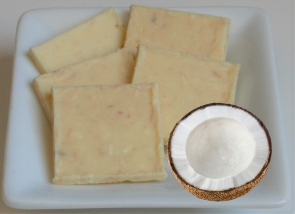 carré de chocolat blanc coco