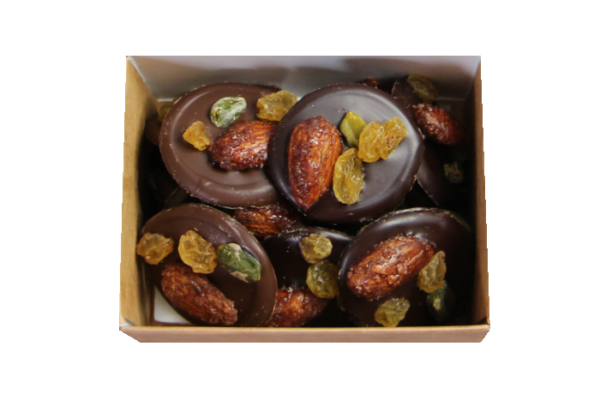 mendiant assortis chocolat lait et noir